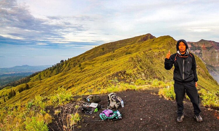  At summit of Tambora volcano, Sumbawa Island - Indonesia