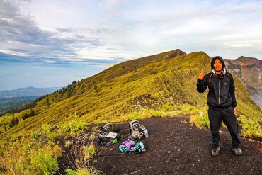  At summit of Tambora volcano, Sumbawa Island - Indonesia