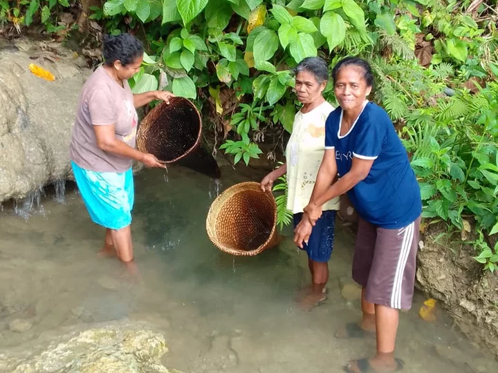 Fishing with baskets - Indonesia, Moluccas island of Seram