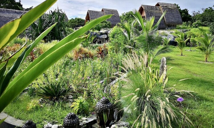 Enchanting resort garden of the Eco Resort Sumba Dream, Sumba Island