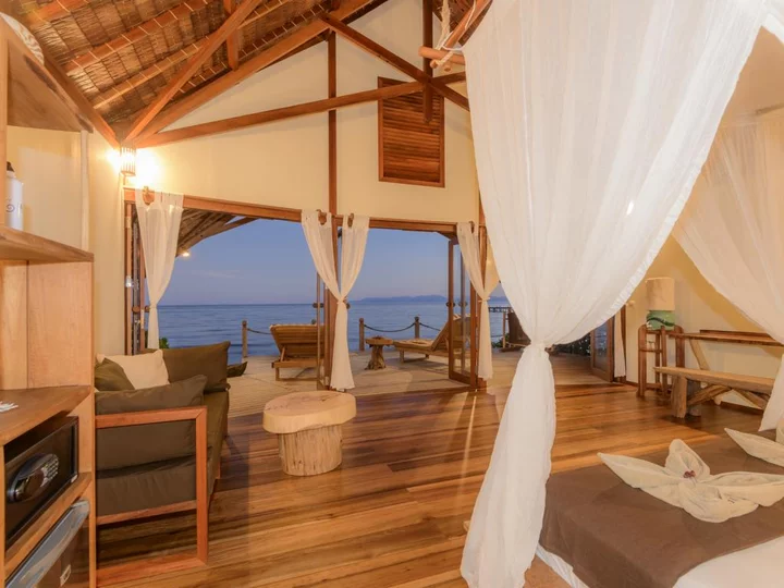 Moluccas - Halmahera: Kusu Island Resort - Ocean Villa interior view