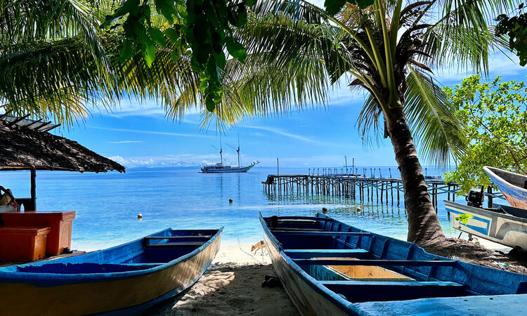 Indonesien, Raja Ampat: Ausblick aufs Meer von Misool