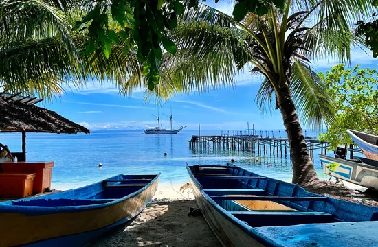 Indonesien, Raja Ampat: Ausblick aufs Meer von Misool