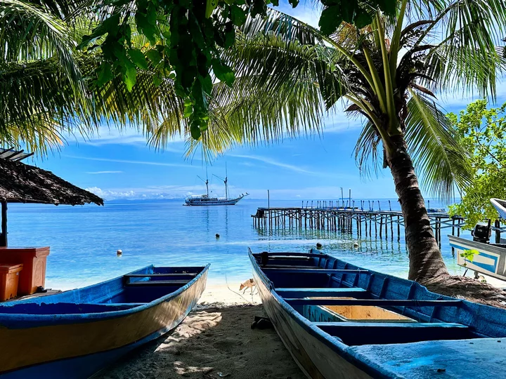 Indonesien, Raja Ampat: Ausblick aufs Meer von Misool