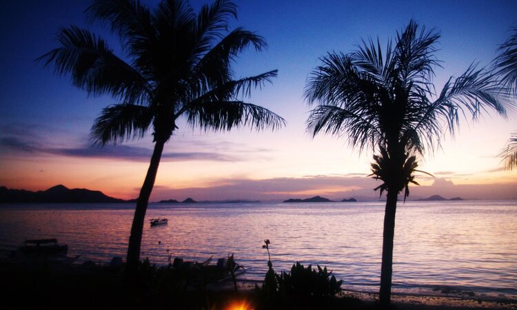 Beach near Labuan Bajo, Indonesian island of Flores: Starting point of the sailing trip
