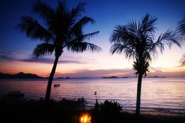 Beach near Labuan Bajo, Indonesian island of Flores: Starting point of the sailing trip