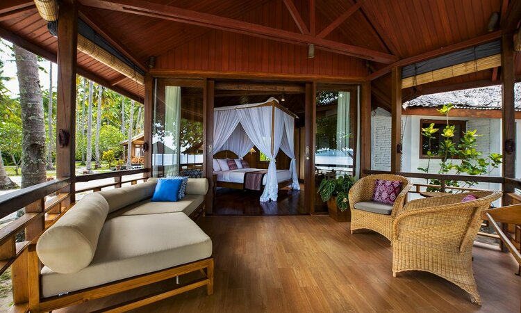 Deluxe Minahasa Bungalow Interior View, Gangga Island Resort & Spa