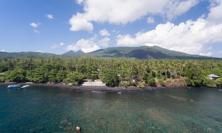 Dive into Lembeh Resort Sulawesi from bird's perspective