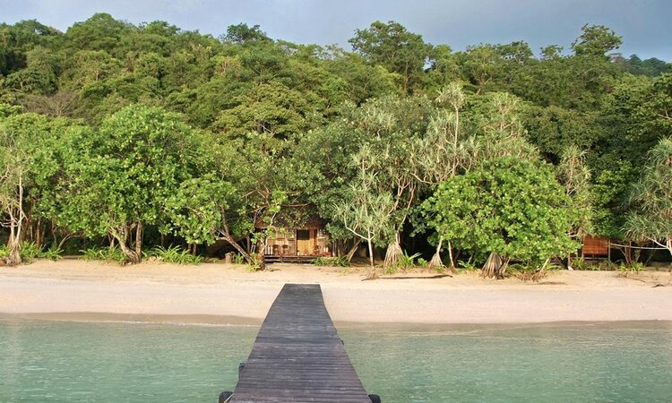 Resort view from jetty: Selayar Dive Resort, Sulawesi