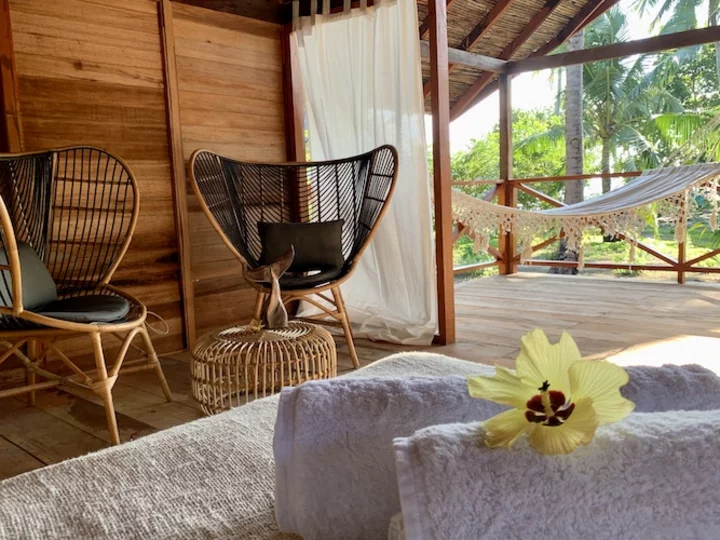 Moluccas - Morotai: Metita Beach & Dive Resort - Beach cottage interior view