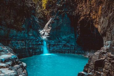 Waterfall with swimming pool in East Sumba; Lesser Sunda Islands, Indonesia