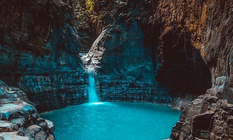 Waterfall with swimming pool in East Sumba; Lesser Sunda Islands, Indonesia
