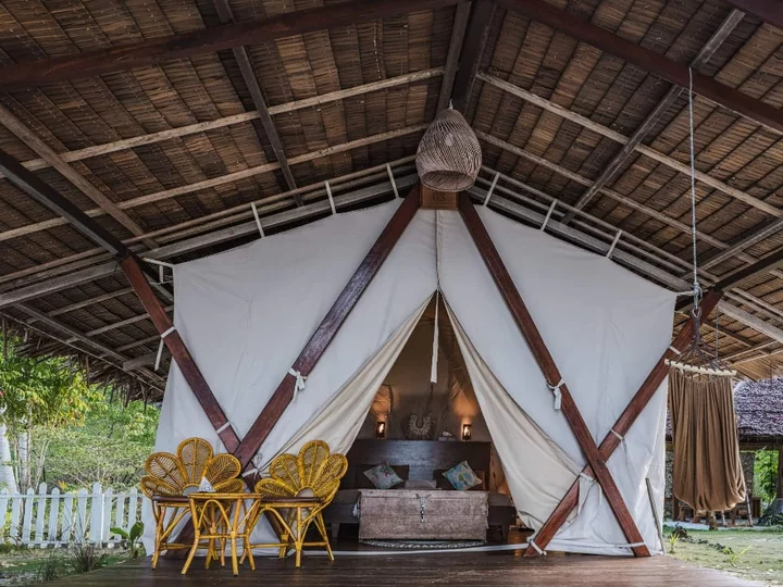 Glamping Hut in Reconnect Resort on Buka-Buka Island; Togean Islands, Sulawesi