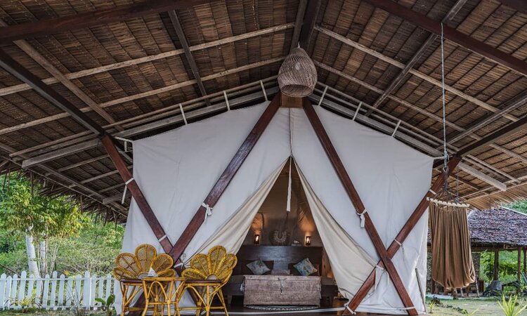 Glamping Hut in Reconnect Resort on Buka-Buka Island; Togean Islands, Sulawesi