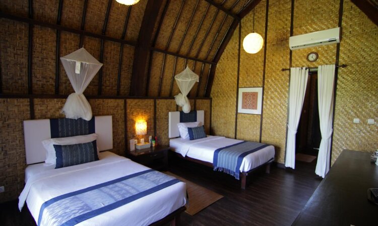 Sumbawa Island, Samawa Seaside Cottages: One Bedroom Lumbung Exterior View Twinbed Room