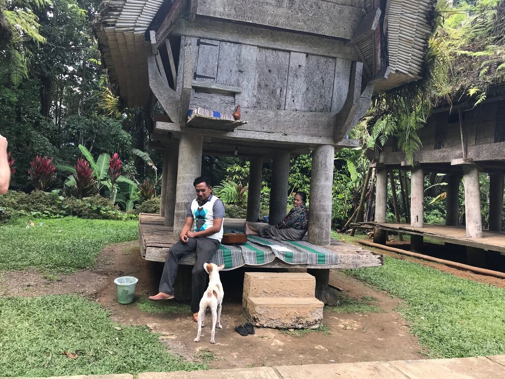 Man with dog in Toraja Village