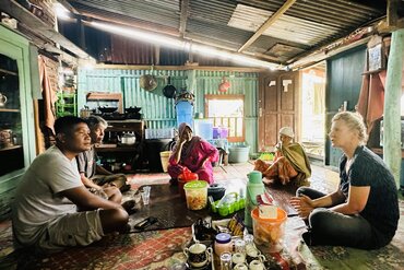 Breakfast with locals in mountain village, Sumbawa Island