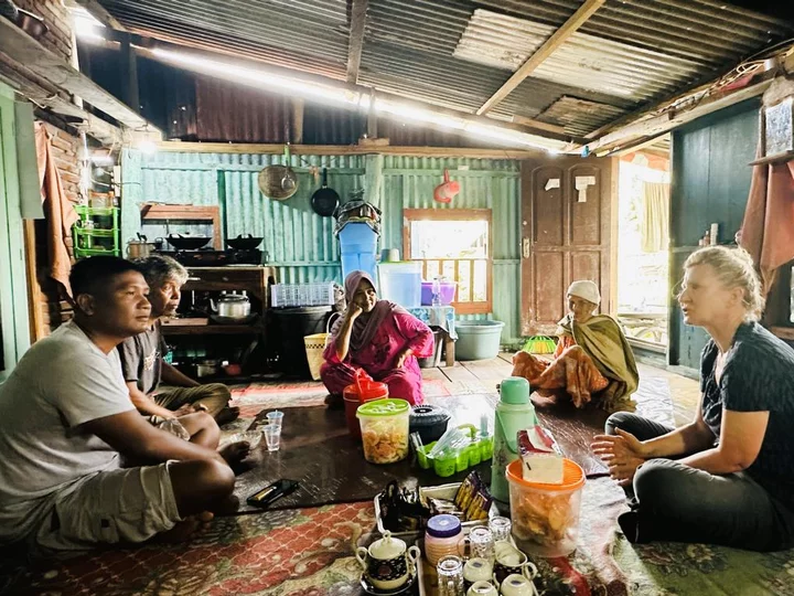 Breakfast with locals in mountain village, Sumbawa Island