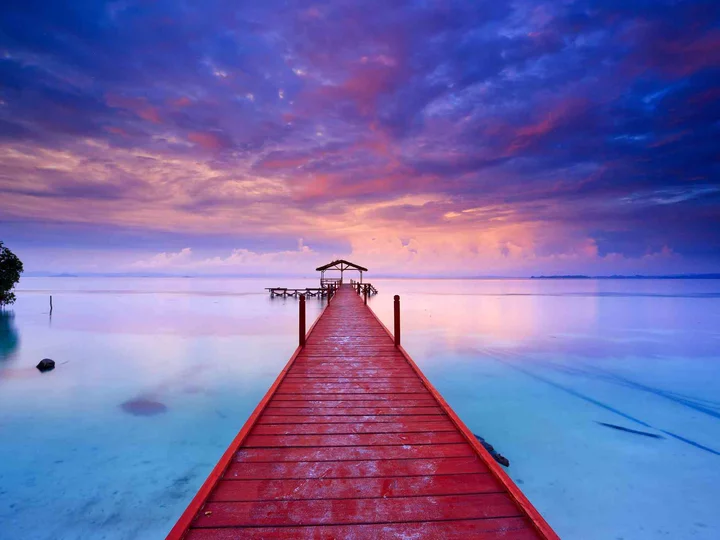 Jetty at Sunset, Cove Eco Resort - Yeben Island