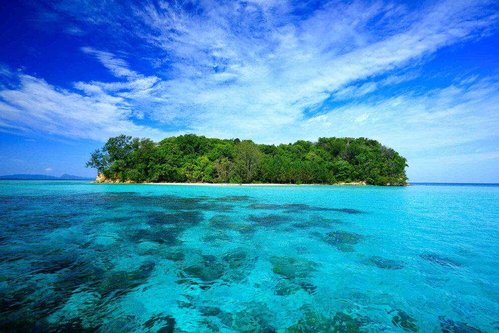 Little remote island in Raja Ampat, Papua