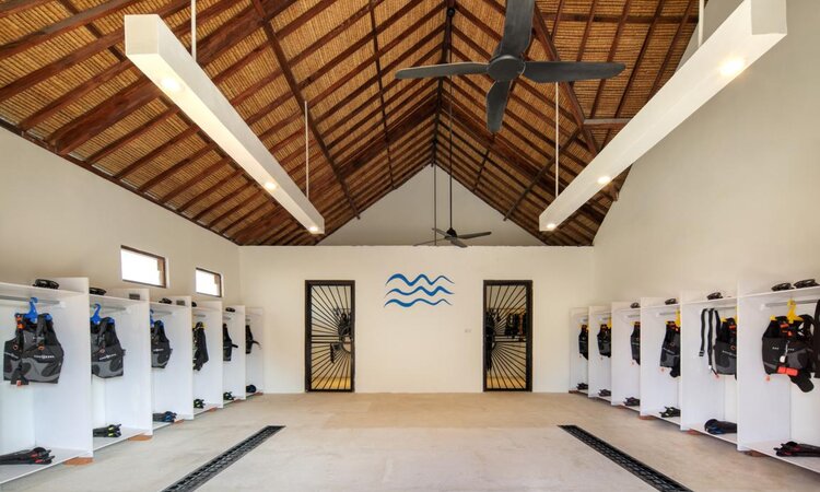 Sumbawa, Lesser Sunda Islands: Storage room for diving equipment at Mocean Dive Resort