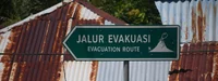 East Indonesia - Moluccas: Sign with safety notice