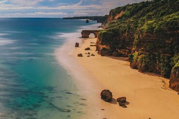 Indonesia, Little Sunda Island Sumba: Stone cliff with open arch