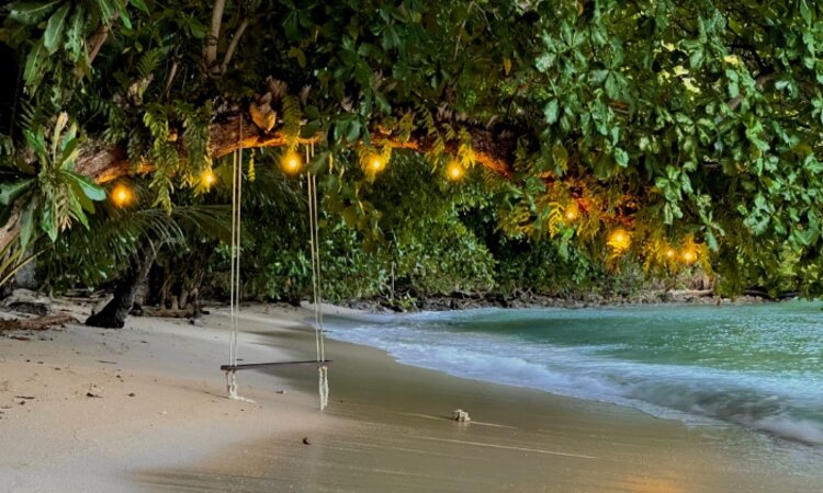 Beach illumination in Pulisan Resort; North Sulawesi, Indonesia
