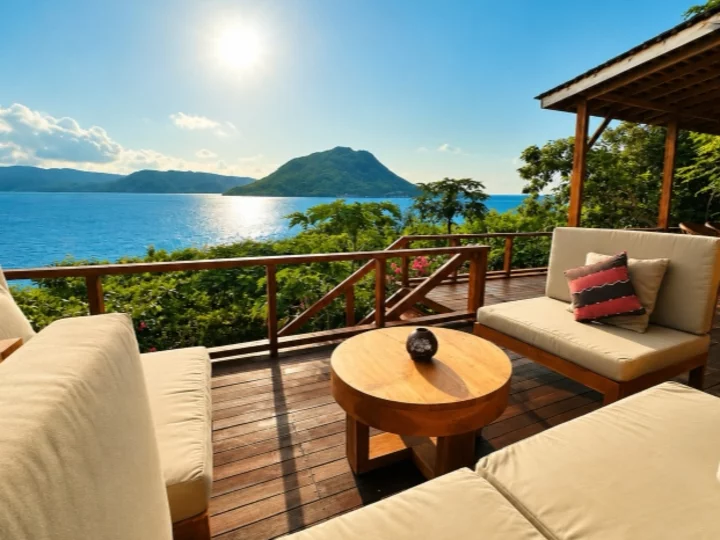 Alor Tanapi Dive Resort: Terrasse mit Ausblick