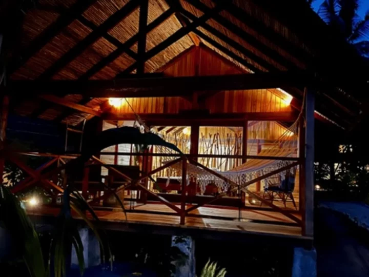 Moluccas, Morotai: Metita Beach & Dive Resort Bungalow at Night