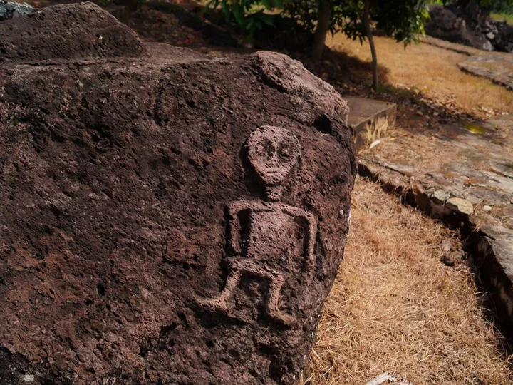 Century-old sarcophacus with carvings - Sumbawa, Lesser Sunda Islands