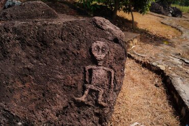 Century-old sarcophacus with carvings - Sumbawa, Lesser Sunda Islands