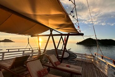 View from sailing boat in Indonesia East of the Wallace Line