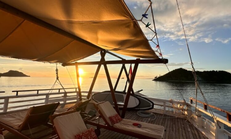 View from sailing boat in Indonesia East of the Wallace Line