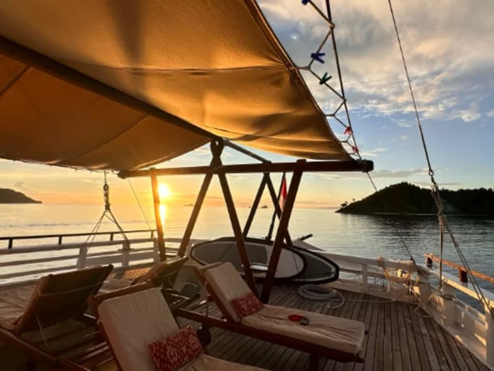 View from sailing boat in Indonesia East of the Wallace Line