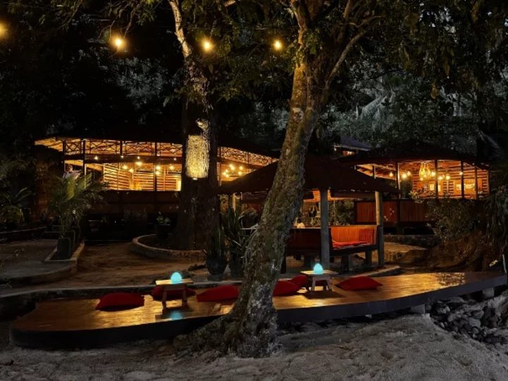 Indonesia, North Sulawesi: Pulisan Resort at Night