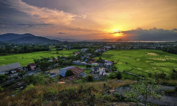 Sunset in East Sumbawa, Lesser Sunda Islands in Indonesia