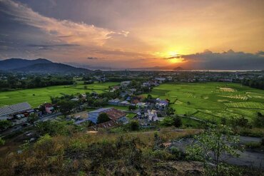 Sunset in East Sumbawa, Lesser Sunda Islands in Indonesia
