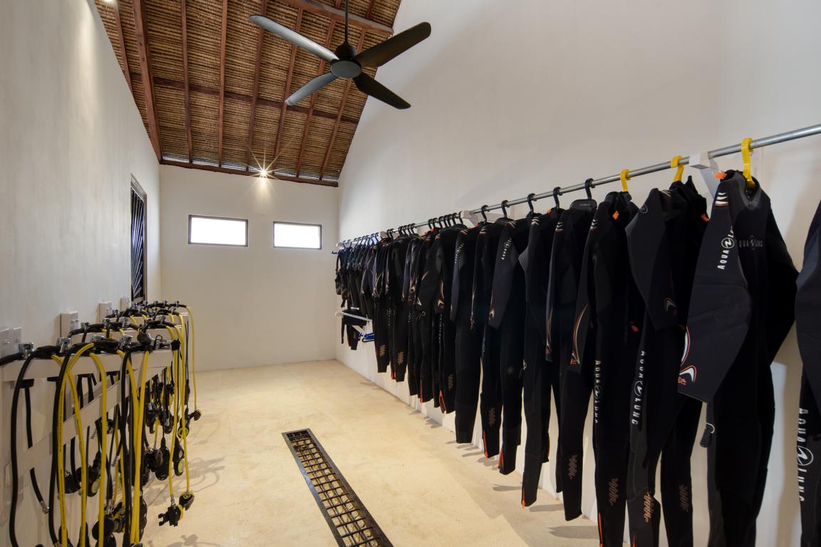 Indonesia, Sumbawa Island: Mocean Dive Resort, room with diving equipment