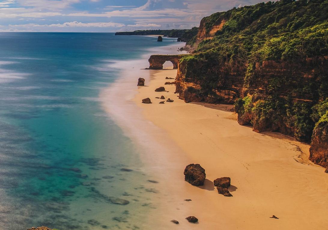 Indonesia, Little Sunda Island Sumba: Stone cliff with open arch