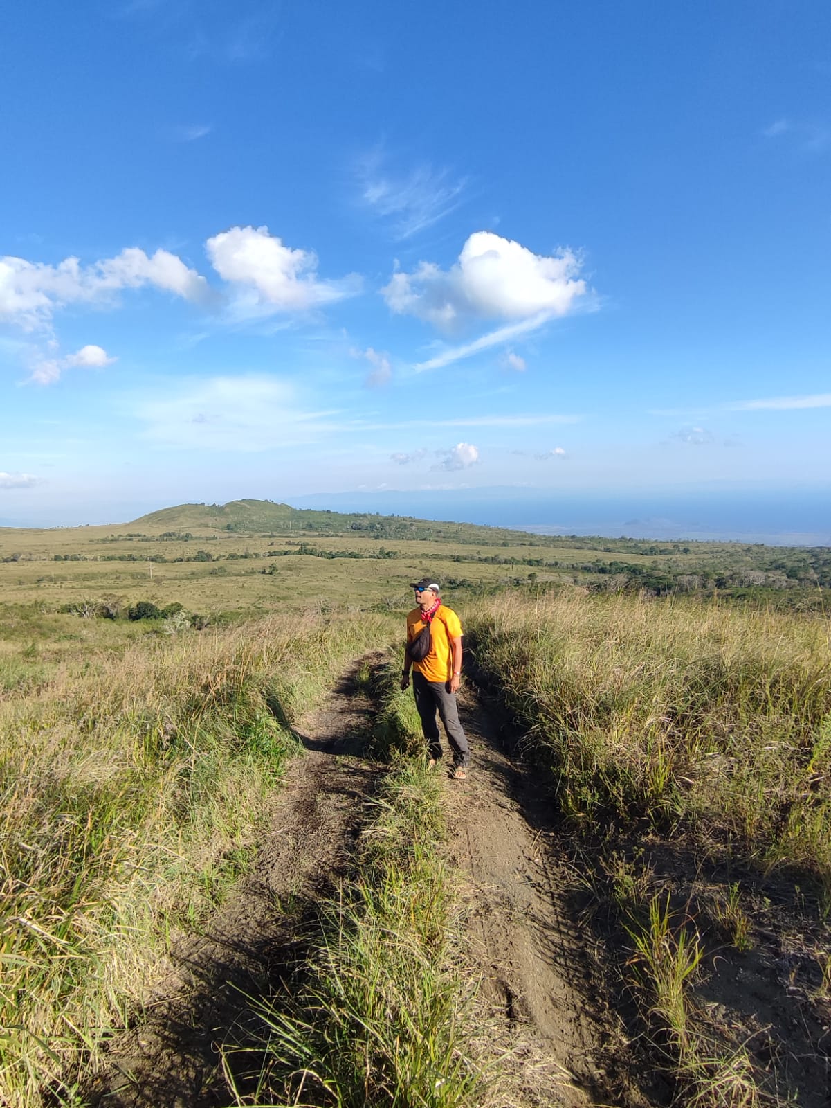 Savannah landscape on the way up to Tambora volcano, Indonesian island of Sumbawa